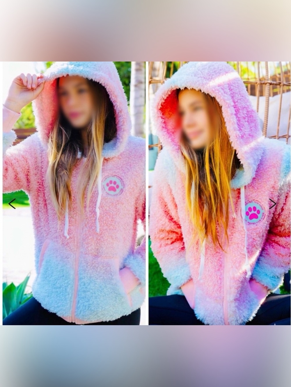 Cotton candy ombre sherpa hoodie